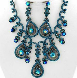 Blue Swarovski Crystal Handcrafted Necklace